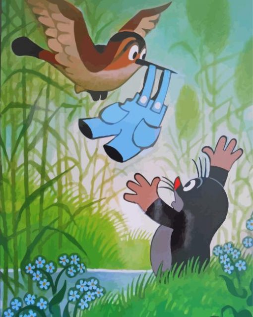 The Little Mole With Bird paint by number