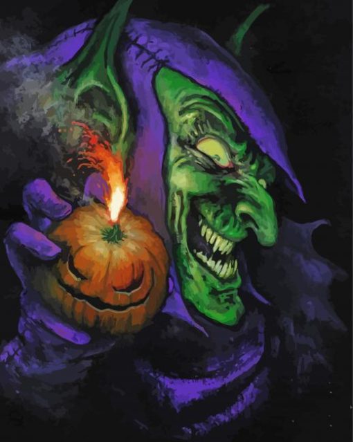 Vintage Green Goblin paint by number