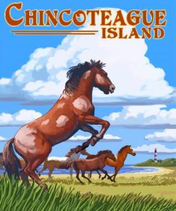 Aesthetic Chincoteague Island Poster paint by number