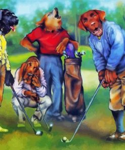 Animals Playing Golf paint by number