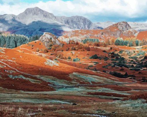 Autumn Langdale Pikes paint by number