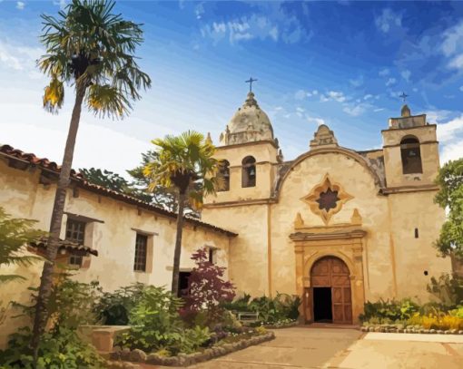 Basilica Museum Carmel By The Sea paint by number