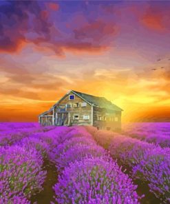 Beautiful Cottage And Lavender paint by number