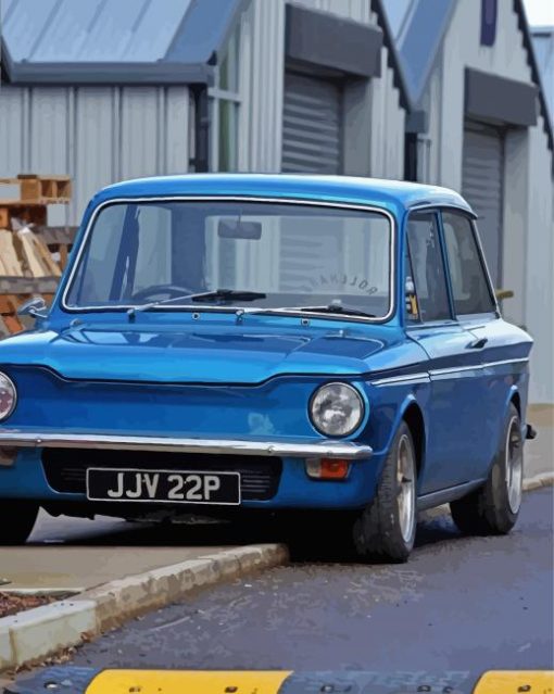 Blue Hillman Imp Car paint by number