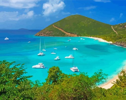 British Virgin Islands Beach paint by number