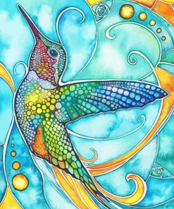 Colorful Abstract Bird paint by number