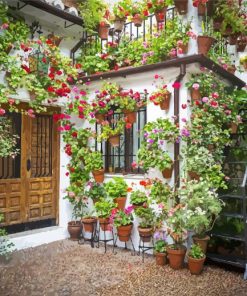 Cool House With Flowers paint by number