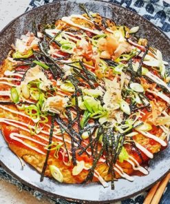 Delicious Japanese Okonomiyaki paint by number