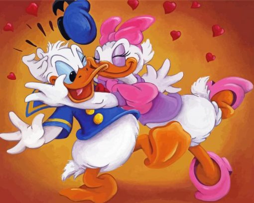 Donald And Daisy Kiss paint by number