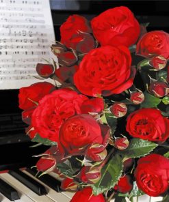 Flowers And Piano paint by number