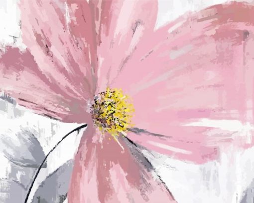 Grey And Pink Flower paint by number