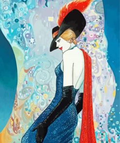 Helena Lam Lady With Red Scarf paint by number