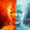 Ice And Fire Woman Face paint by number