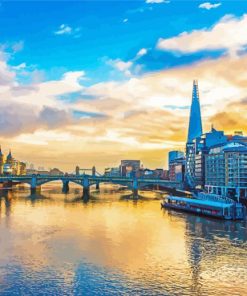 London Thames River And Buildings paint by number