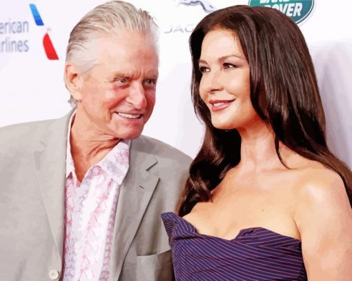 Michael Douglas And Catherine Zeta Jones paint by number