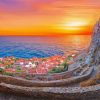 Monemvasia Seascape Sunset paint by number