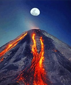 Mount Etna Italy At Night paint by number