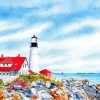 Portland Head Light Maine Art paint by number