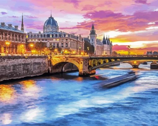 River Of Paris paint by number