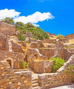 Spinalonga Island In Greece paint by number