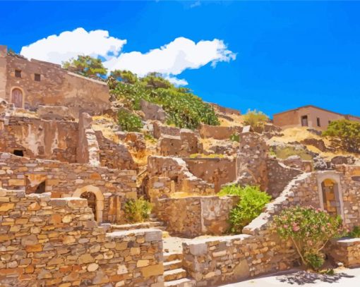 Spinalonga Island In Greece paint by number