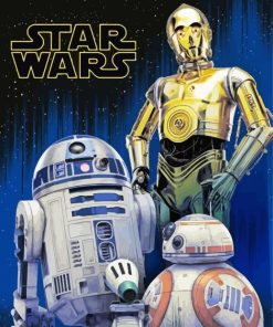 Star Wars Vintage Droids Poster paint by number