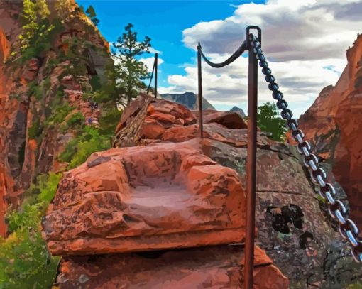Utah Zion National Park Angels Landing paint by number