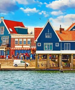 Volendam Buildings In Netherlands paint by number