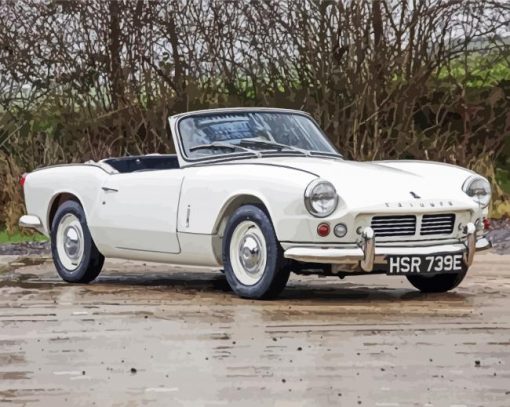 White Triumph Spitfire paint by number