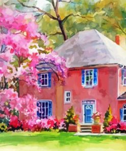 Abstract Pink House paint by number