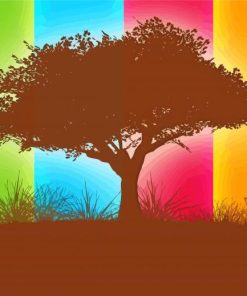 Abstract Colorful Tree paint by number