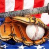 American Flag Baseball paint by number