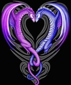 Aesthetic Entwined Dragons paint by number