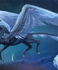 Black Winged Horse paint by number