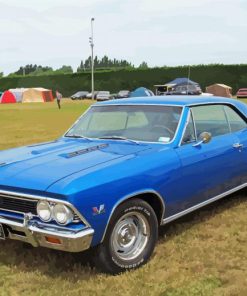 Blue Chevy Chevelle paint by number