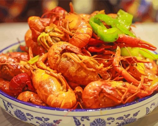 Crayfish Dish paint by number