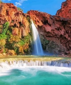 Havasu Falls Landscape paint by number