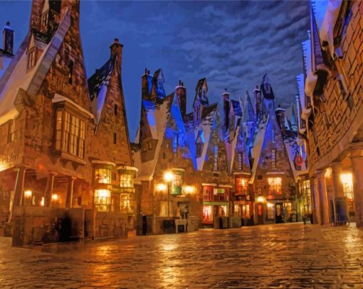 Hogsmeade At Night paint by number