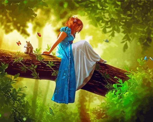 Lonely Forest Woman paint by number