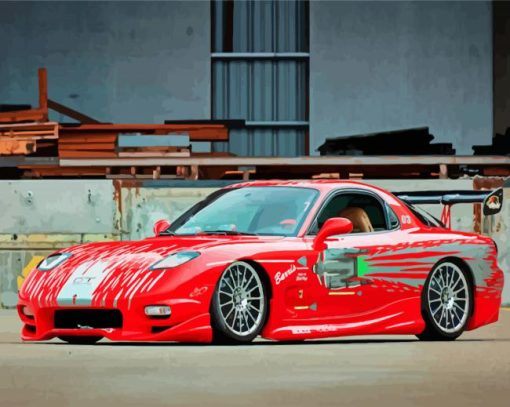 Red Rx7 Car paint by number