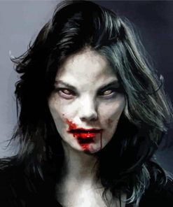 Scary Female Vampire paint by number