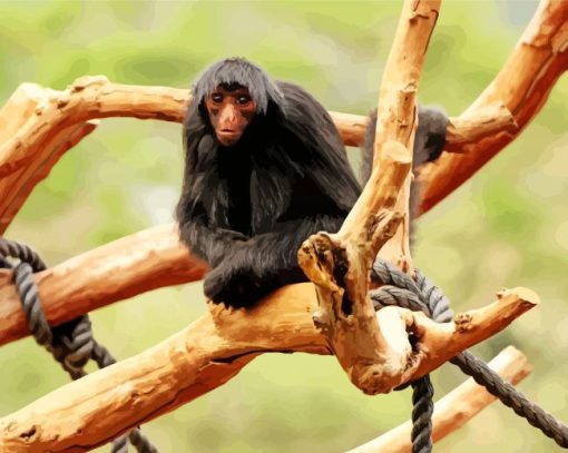 Spider Monkey Animal paint by number