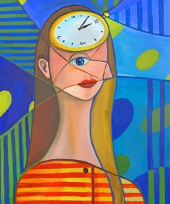 Abstract Woman With Clock paint by number