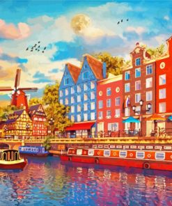 Amsterdam Sunset Art paint by number