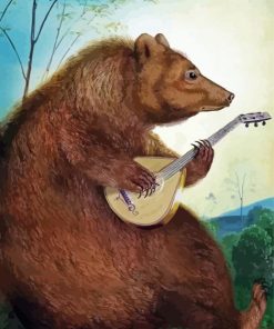 Bear Playing Mandolin paint by number