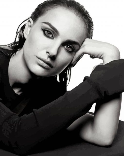 Black And White Natalie Portman paint by number