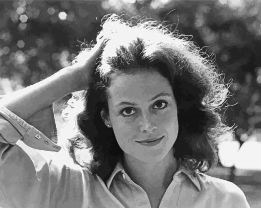 Black And White Sigourney Weaver paint by number