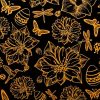 Black And Gold Flower paint by number