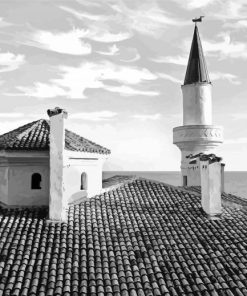 Black And White Balchik Palace paint by number