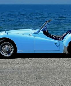 Blue Triumph Tr3 Car paint by number